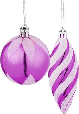 Різдвяні кульки набір із 72 рожеві Relaxdays