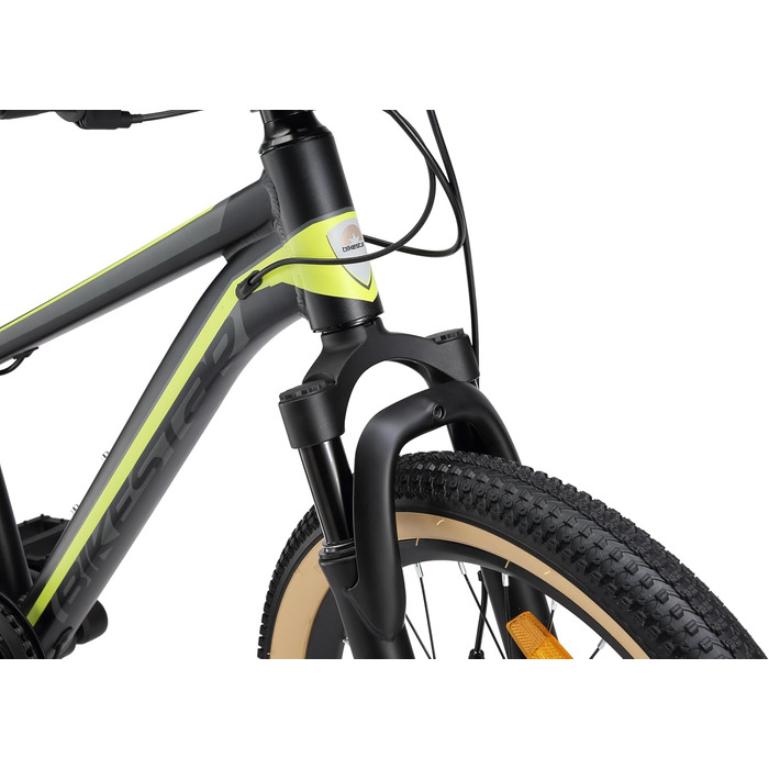 Дитячий алюмінієвий гірський велосипед BIKESTAR, 7 швидкостей Shimano, дискові гальма, вік 6 20-дюймовий дитячий гірський велосипед БЕЗ РИЗИКУ, чорний