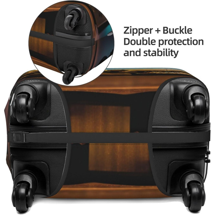 Чохол для валізи у формі черепа, міцний захист для багажу, підходить для валіз розміром 45,7 - 81,3 см, розмір XL, чорний, екстра-великий