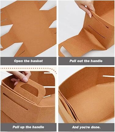 Складаний органайзер для багажника, великої місткості, міцний контейнер для автомобіля, седана або позашляховика, портативний, компактний багатоцільовий кошик для зберігання з ручками (середній розмір, червоно-коричневий, ) Червоно-коричневий Середній