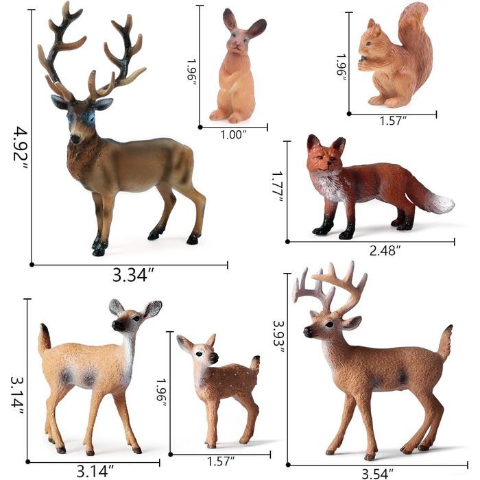 Набір фігурок тварин SIENON, 7 шт., лісові мешканці