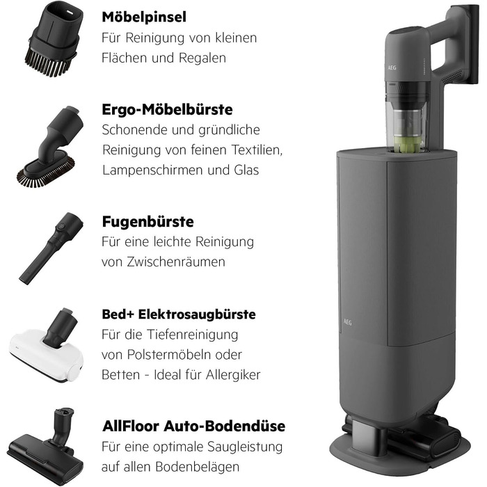 Акумуляторний пилосос AEG Ultimate 7000 GEN2 (серія 7000) з док-станцією для самоочищення, AP72UB21ES