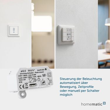 Світлодіодний контролер Homematic IP Smart Home RGBW, непряме освітлення, керує світловими стрічками. Світлодіодні стрічки через додаток, Google Assistant і Alexa, 157662A0 (привід затемнення)