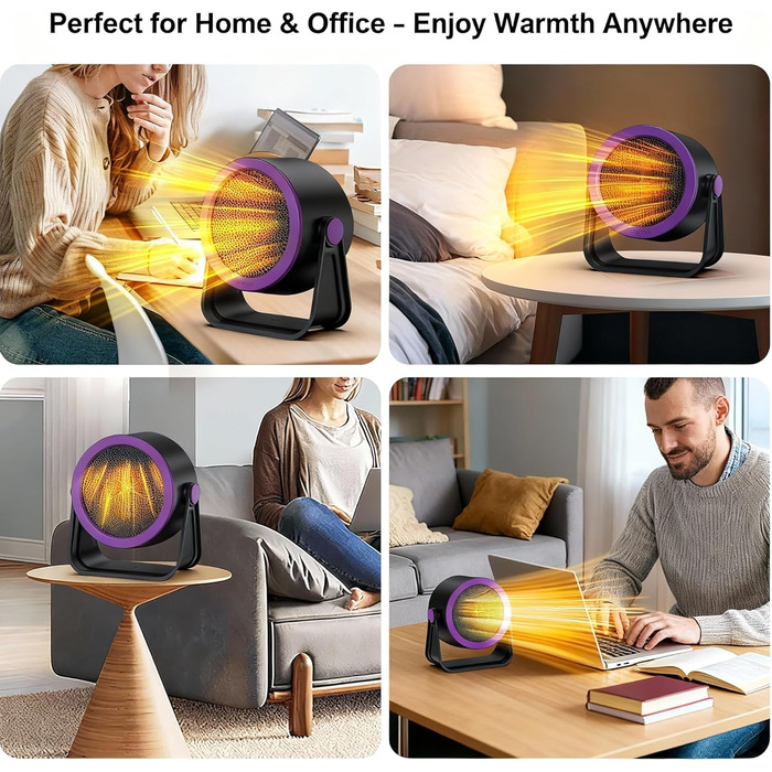Портативний вентилятор-обігрівач, швидконагріваючий персональний настільний обігрівач із захистом від перегріву, тихий міні-обігрівач для офісу (під столом), спальні та приміщень