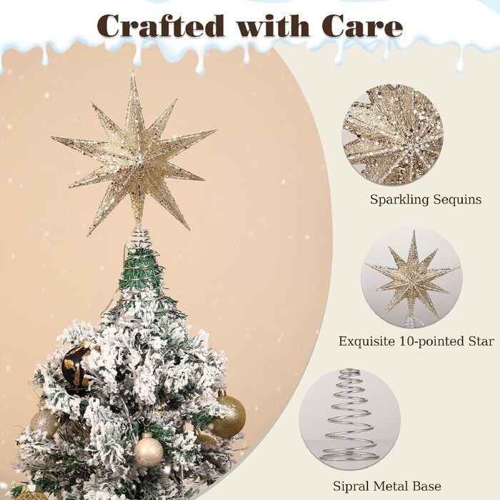 Різдвяна верхівка для ялинки Lewondr