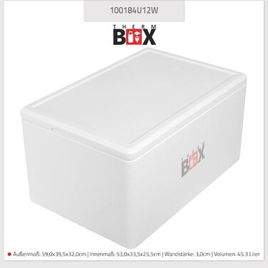 Набір пінопластових коробок THERM BOX 46 Вт та 12 Вт, товщина стінки 3 см, об&39єм 46,59 л та 12,24 л, ізольовані коробки, коробка-холодильник, коробка-грілка, багаторазові