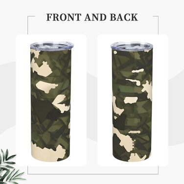 Кухоль з прямою трубочкою, 590 мл, армійський камуфляж, з принтом, дорожній кухоль, підходить для кемпінгу, офісу та дому