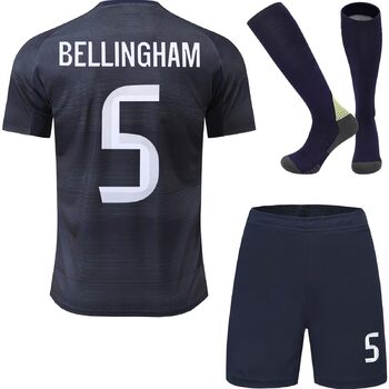 Беллінгем 2025/2026 Дитяча футболка, шорти та шкарпетки, дитячо-юнацька, розмір 30 (12-13 років), виїзна форма, 5