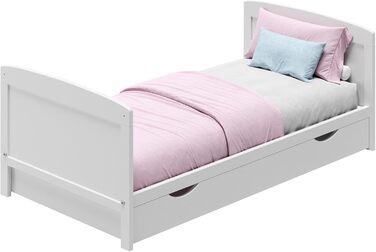 Дитяче ліжечко-трансформер 70x140 з шухлядою та матрацом, ліжечко, дитяче ліжко, регульована висота та знімні поручні інші розміри 60x120 см 70x140 см від народження до 6 років, біле 70x140 см з шухлядою / з матрацом