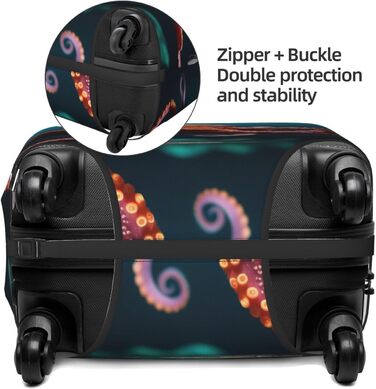 Чохол для валізи Октопус, міцний захист для багажу розміром 45.7-81.3 см, чорний, малий