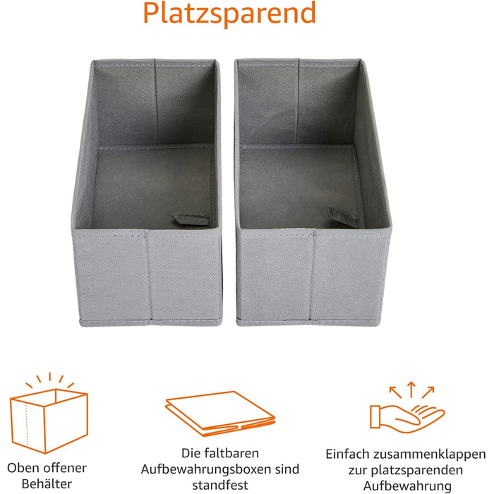 Організатор/система шухляд для одягу Storeo Basics - Складаний для шафи в спальню або на кухню, 6 шт. , сірий