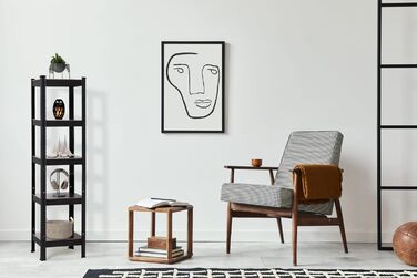 Дизайнерська полиця для зберігання Stagecaptain Heavyrack - Окремостояча полиця для кухні, комор, вітальні та офісу - Полиця для зберігання з 5 полицями зі світлого або темного дерева - Полиця промислового дизайну - Чорна