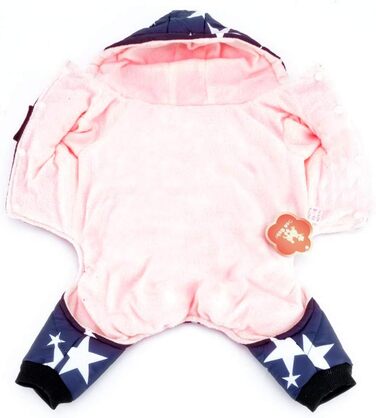 Зимовий комбінезон SELMAI для маленьких собак, на флісовій підкладці, пояс із зірками, капюшон, комбінезон, штани-чотириногі, зимові пальто, цуценята, собаки, чихуахуа, одяг, спорядження, синій, розмір MM (горя 26 см спина 25 см груди 37 см) синій