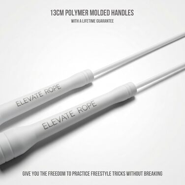 Професійна скакалка з міцного ПВХ з нейлоновою серцевиною - 5 мм - Максимальна довжина 3 метри - Надзвичайно міцні ручки, чорний/білий