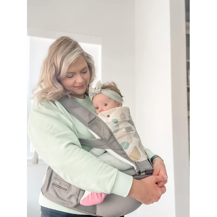Новий сезонний сірий), 0-36 Months, 3D Air Mesh Baby Carrier Backpack for Newborns to Toddlers, Safety Standard Approved, Ergonomi