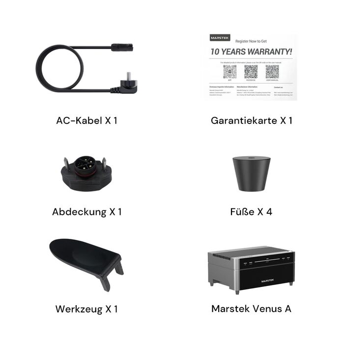 Сонячна балконна електростанція Marstek Venus A з накопичувачем/інвертором/лічильником, 0 ПДВ, сонячний акумулятор LiFePO4 ємністю 2120 Втгод, 4 MPPT-термінали на вході 2,4 кВт та на виході 1,2 кВт, 6000 циклів зарядки, керування через додаток, IP65, 2120