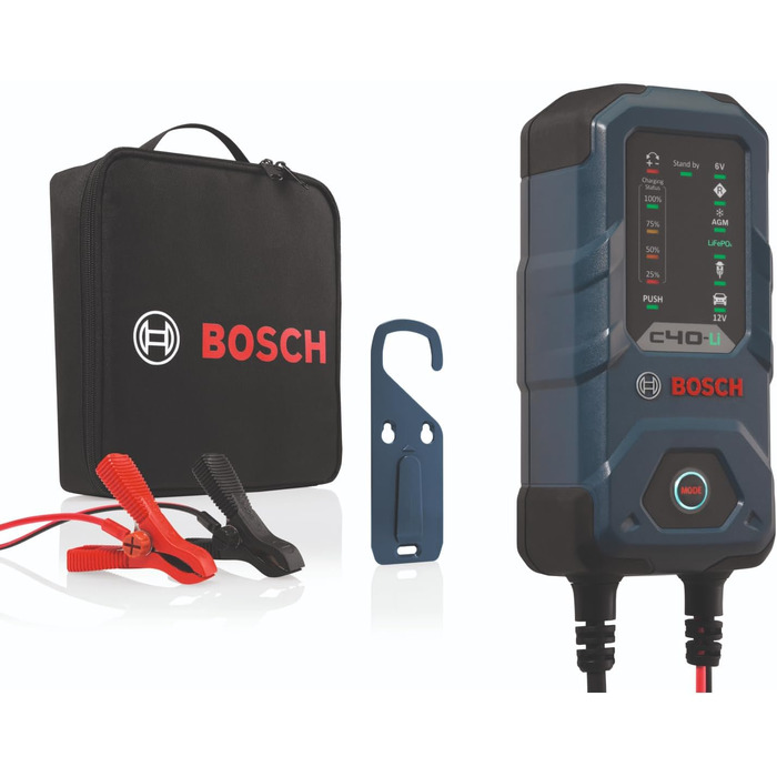 Зарядний пристрій Bosch C40-Li, 5 А, з функцією крапельного заряду - Автомобільний зарядний пристрій для свинцево-кислотних, AGM,