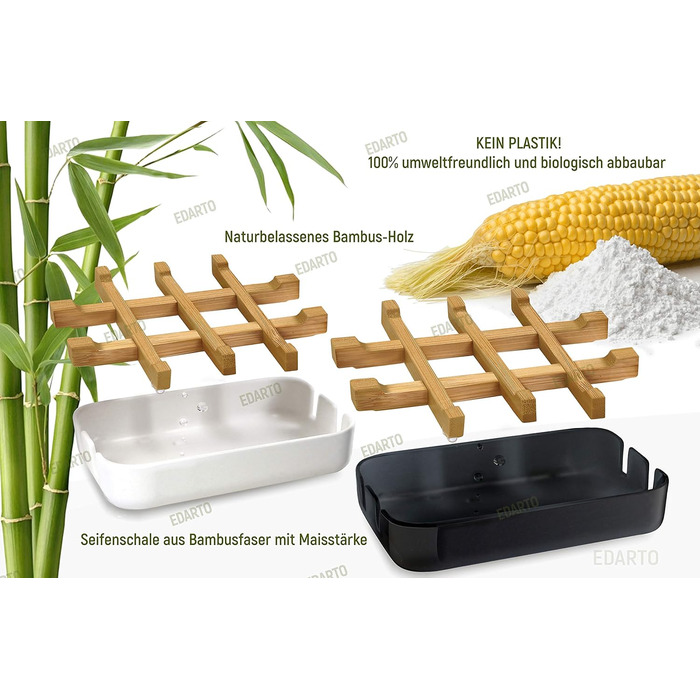 Стійкі, екологічно чисті мильниці з натуральної бамбукової деревини та кукурудзяного крохмалю з піддоном для стікання води 2 сизал