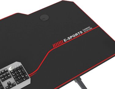 Ігровий стіл sogesfurniture 140 см, ігровий комп&39ютерний стіл для ПК з великим килимком для миші, тримачем для напоїв, гачком для навушників, ST-Eagle-1400BK-BH