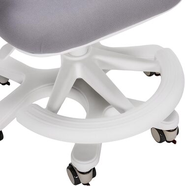 Дитяче письмове крісло Spacetronik - Ергономічне дитяче письмове крісло з 6 колесами, регульованими підлокітниками, підставкою для ніг, регульованим по висоті сидінням - 4-15 років, регульована підставка для ніг, 6 колесів, сірий