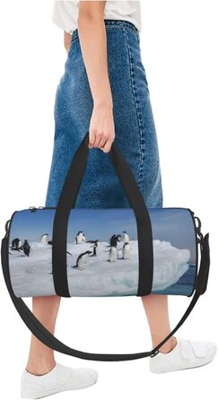 Спортивна сумка для подорожей Шнеєберг, з малюнком пінгвіна, чорна, універсальний розмір