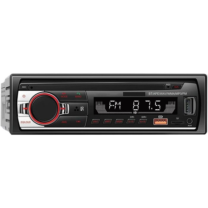 Автомобільний Bluetooth MP3-плеєр FM-радіо Стерео гучний зв'язок Стереоплеєр Світлодіодне підсвічування Дисплей USB Зарядка CD-програвач Міцний Простий у використанні, 12V