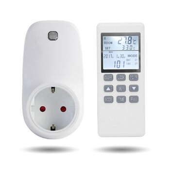 Термостатичний розетник з РК-дисплеєм, пультом дистанційного керування, регулятором температури, для інфрачервоного опалення. Різні нагрівальні прилади. Термостатичний термостат з пультом дистанційного керування.