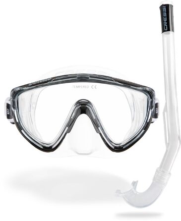 Комбо Cressi Tinetto Mini Island, один розмір, прозорий/чорний