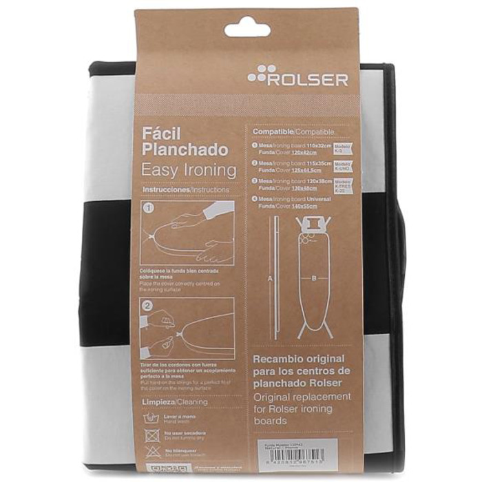 Чохол для прасувальної дошки Rolser Muleton Blanco/Negro 130 x 48 см (FUR003-2064)