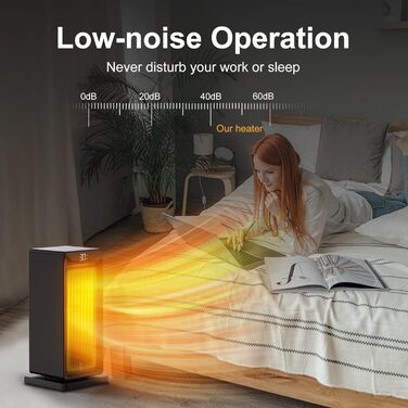 Тепловентилятор OMISOON 2000 Вт, енергозберігаючий безшумний тепловентилятор ECO, керамічний нагрівач PTC електричний з коливанням