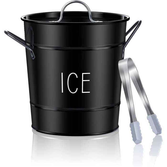Відро для льоду tchrules з кришкою та щипцями для льоду, відро з подвійною ізоляцією з нержавіючої сталі, аксесуар для бару Мімоза