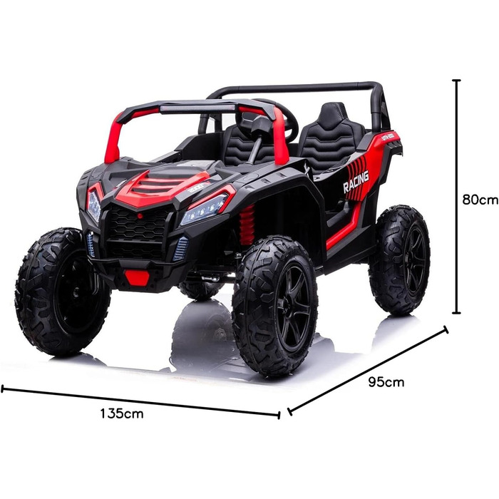 Дитячий електромобіль UTV XXL 24V 2 шт. місцевий, червоний, електромобіль для дітей 2 шт. місцевий, шкіряні сидіння, 2 двигуни по