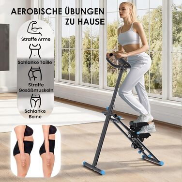 Степер для сходів Mdeam для домашнього використання, вертикальний степер із розширеним діапазоном кроків, складний сходовий альпініст з поручнями для тренування всього тіла, фітнес-обладнання для домашнього офісу, чорний