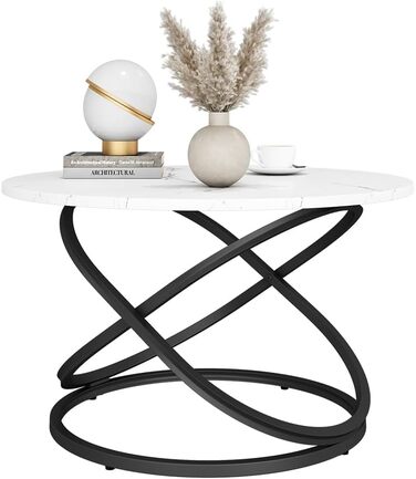 Журнальний столик Vicco Calgary, білий/чорний, 79,5 x 62 см з великою робочою поверхнею