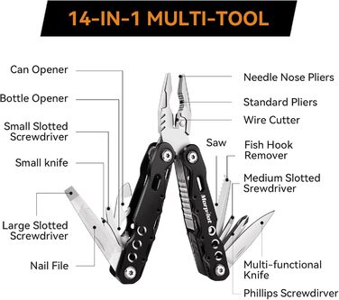 Мультитул morpilot, складні багатофункціональні плоскогубці з нержавіючої сталі 25 в 1, мультитул, мультитул як різак, відкривачка