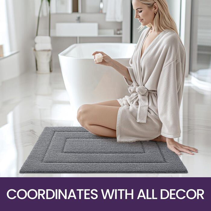 Килимок для ванної кімнати нековзний, м'який килимок для ванної кімнати водопоглинаючий килимок для ванни, який можна прати в маши