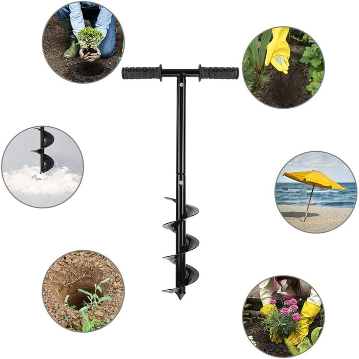 Набір ручного бура Garten, Ø 100 мм бури для землі, стовпів, спіральний бури для швидкої посадки, бури для огорож та інструмент для висадки дерев 100 мм