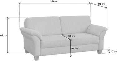 Місний Byrum / Великий 3-місний диван у сільському стилі з пружинною серцевиною / Пасує до елегантного диванного гарнітура Byrum / 186 x 87 x 88 / Натуральний (Білий-Бежевий) 3-місний Натуральний, 3-