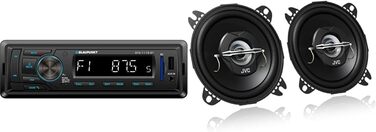 Автомобільна стереосистема Blaupunkt BPA1119BT, 1 DIN, Bluetooth, USB, чорний (комплект з 2-смуговим коаксіальним динаміком)