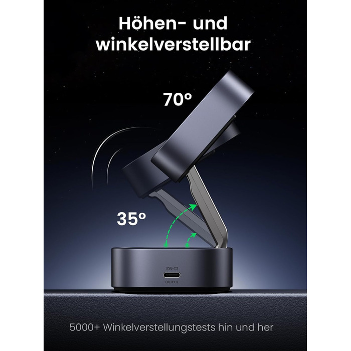 Зарядна станція UGREEN MagFlow 2 в 1 для iPhone, сумісна зі складним бездротовим зарядним пристроєм MagSafe для iPhone 16/16 Pro/1