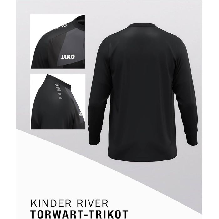 Воротарська футболка Jako унісекс для дітей, розмір 152, чорна