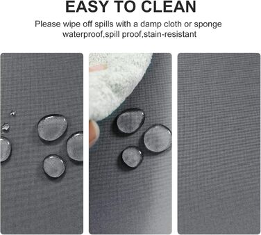 Світло-сіра скатертина 140x200 см Захист від плям Миється Миється водонепроникна скатертина Зовнішня скатертина для їдальні, саду,