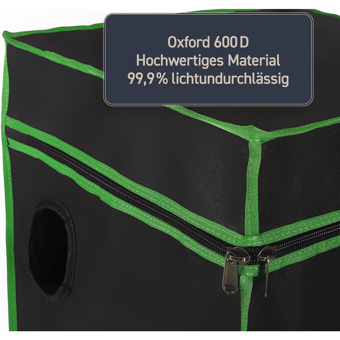 Тент для вирощування Rapid Teck Grow Zelt (60 x 60 x 120 см) Міні-теплиця для дому Чорно-зелений Гроубокс, шафа для вирощування, темна кімната, рослинний намет, теплиця для розсади, гроу-тент 60 x 60 x 120 см, Чорний/Зелений