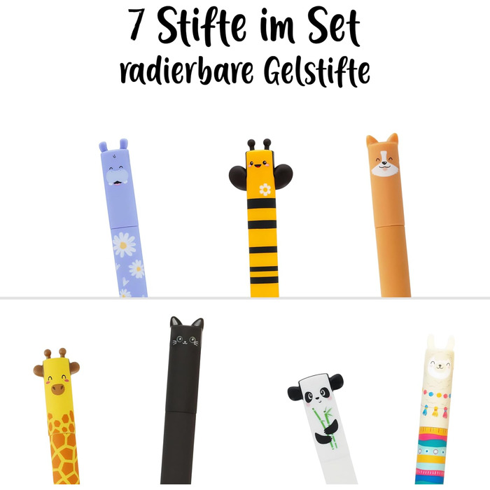 Набір ручок LEGAMI, 7 гелевих ручок, що стираються, включаючи БЕЗКОШТОВНИЙ міцний подарунковий конверт.