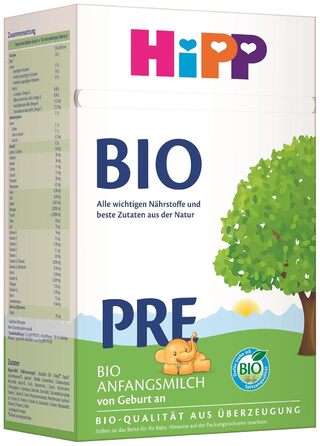 Органічне дитяче молоко HiPP PRE (4 x 600 г), з народження, містить лише лактозу як вуглевод, найкращої органічної якості Pre ORGANIC-New 600 г (4 шт. в упаковці)