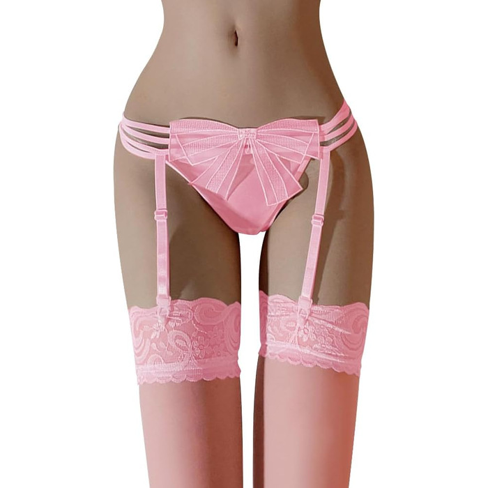 Жіночий мереживний комплект із 3 підв&39язок, панчохи стрінги, регульована білизна, сексуальний пояс для панчіх, чорний/білий/червоний/рожевий