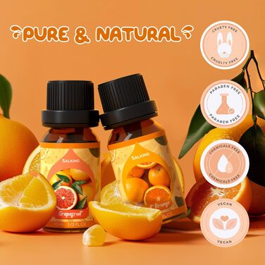 Набір ароматичних масел SALKING Citrus Fragrance Oil, Aromatherapy, 6x10 мл Arancia dolce, Bergamotto, Limone, Pompelmo, Lime, Yuzu - Citrus