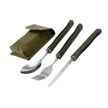 Універсальний набір ножів та виделок з 3 предметів з акриловою ручкою, багаторазовий складний посуд з нержавіючої сталі з ложкою, рюкзак, посуд для дому, активного відпочинку, кемпінгу