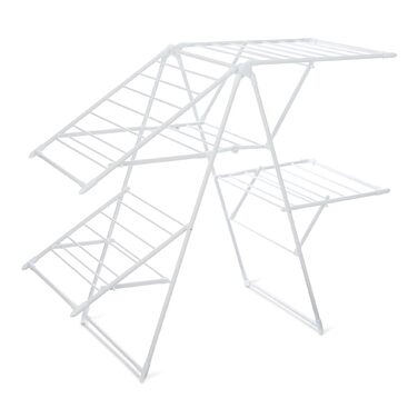 Сушарка для білизни Storeo Basics з металу, 4 крила, складана, 155 x 60 x 126 см, біла