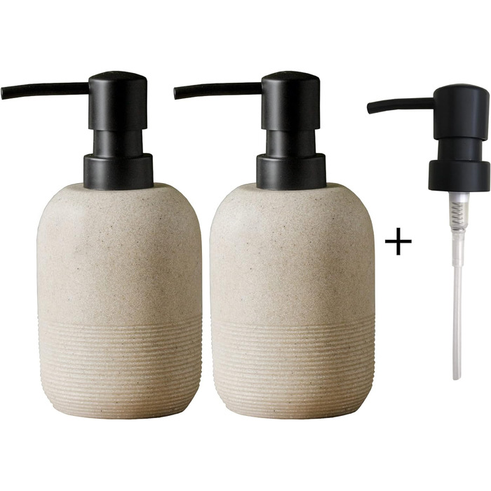 Набір дозаторів для мила, бежевий, дозатор для ручного мила, дозатор для лосьйону для ванної кімнати, для елегантного оздоблення в